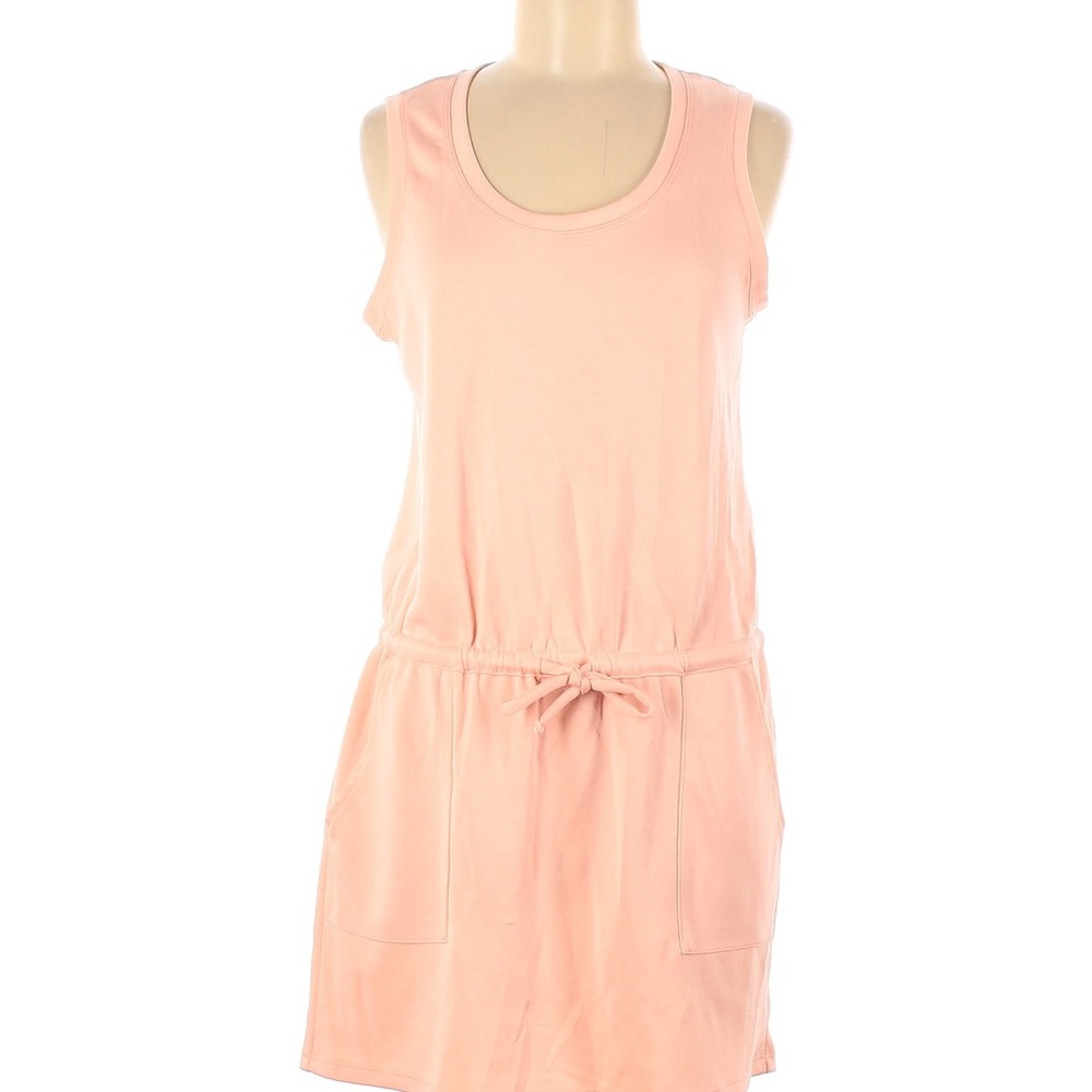 XL GAIAM Sleeveless, coral, pink, orange peach, drawstring dress w/ pockets - Picture 8 of 8